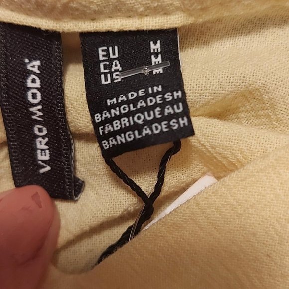 Cottagecore Babydoll Mini Puff Sleeve Sweetheart Light Academia Yellow - Picture 4 of 13